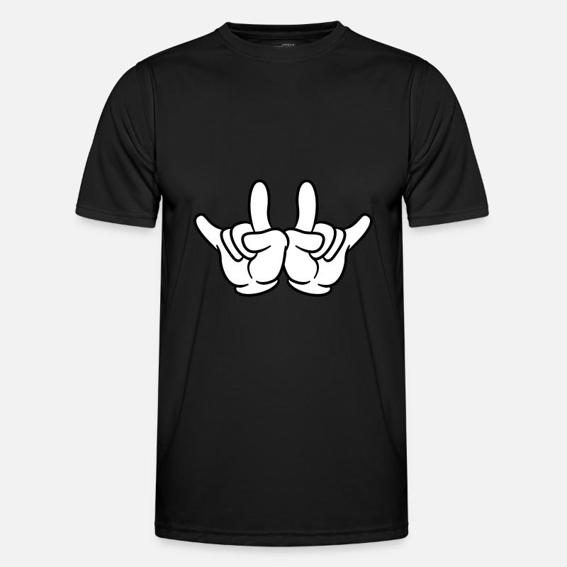 hand party comic - Men's Functional T-Shirt - black