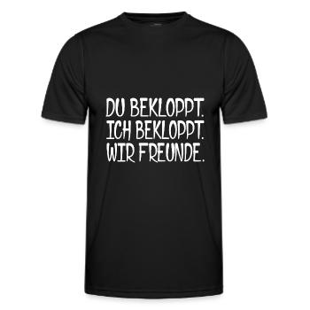 Du bekloppt. Ich bekloppt. Wir Freunde. [white] - Männer Funktions-T-Shirt - Schwarz - Vorne - AI Model Male 178 dark (178cm)