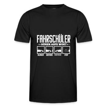 Fahrschüler Hören Aufs Wort Fahrschule Fahrlehrer - Männer Funktions-T-Shirt - Schwarz - Vorne - AI Model Male 178 dark (178cm)