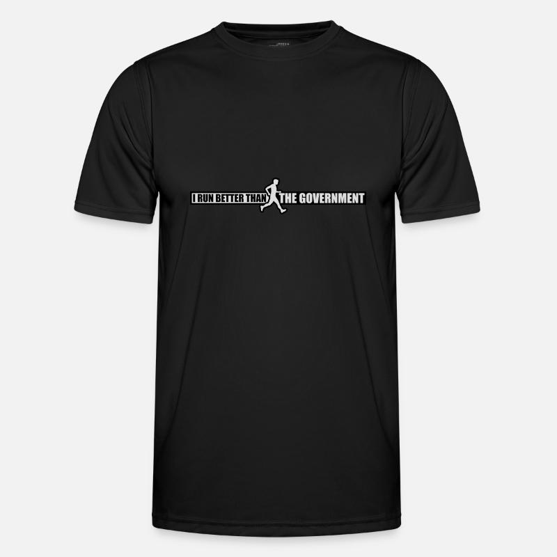 run better than government - Men's Functional T-Shirt - black