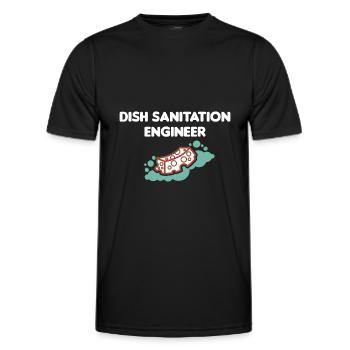 Dishwasher man dish cleaning engineer lu - Men's Functional T-Shirt - black - Front - AI Model Male 178 dark (178cm)