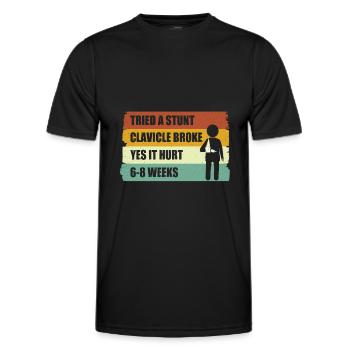 Clavicule cassée Clavicule cassée - T-shirt sport Homme - noir - Devant - AI Model Male 178 dark (178cm)