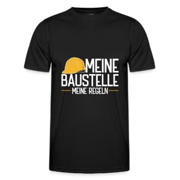 Meine Baustelle meine Regeln Bauleiter - Männer Funktions-T-Shirt - Schwarz - Vorne - AI Model Male 178 dark (178cm)