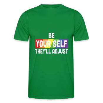 LBGT Flag Gay Pride Human - Men's Functional T-Shirt - kelly green - Front - AI Model Male 178 dark (178cm)
