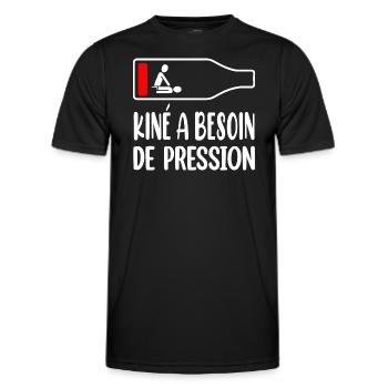Kiné a besoin de pression t-shirt masseur humour - T-shirt sport Homme - noir - Devant - AI Model Male 178 dark (178cm)