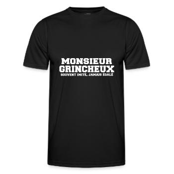Monsieur grincheux cadeau drôle humour grogner - T-shirt sport Homme - noir - Devant - AI Model Male 178 dark (178cm)