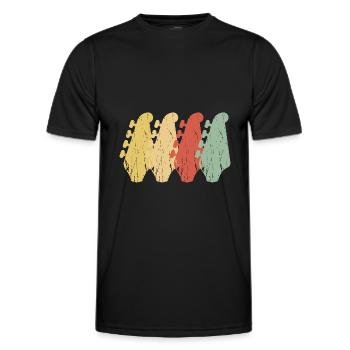 Vintage E-Bass Gitarrenhälse - Männer Funktions-T-Shirt - Schwarz - Vorne - AI Model Male 178 dark (178cm)