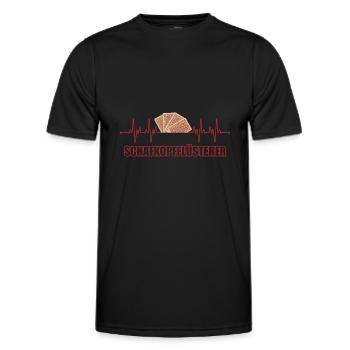 Schafkopf flüsterer Herzschlag Schafkopfen - Männer Funktions-T-Shirt - Schwarz - Vorne - AI Model Male 178 dark (178cm)
