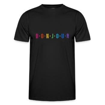 Bonjour - multicolore - LGBT style - T-shirt sport Homme - noir - Devant - AI Model Male 178 dark (178cm)