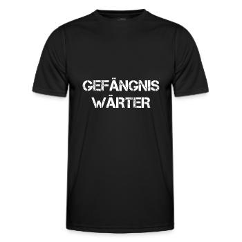 Gefängnis Wärter Kostüm Karneval Fasching Knast - Männer Funktions-T-Shirt - Schwarz - Vorne - AI Model Male 178 dark (178cm)