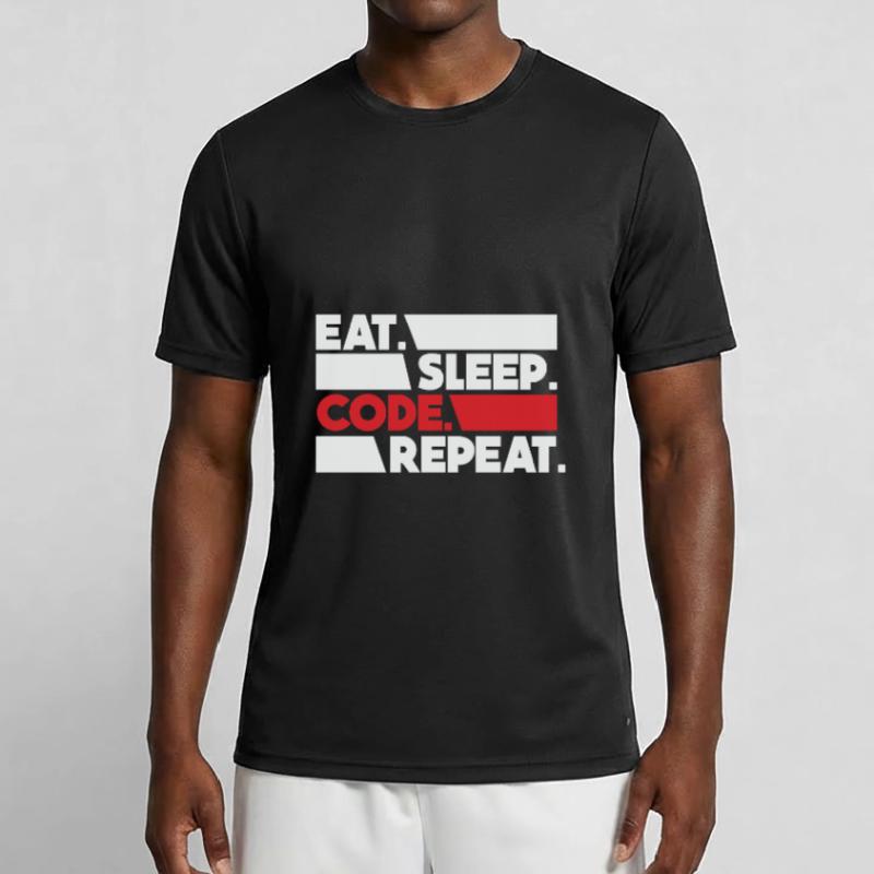Eat Sleep Code Repeat Programmeur Devloper T-shirt sport Homme