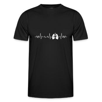 Heartbeat, lungs - Men's Functional T-Shirt - black - Front - AI Model Male 178 dark (178cm)
