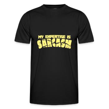 Sarcasm expert - Men's Functional T-Shirt - black - Front - AI Model Male 178 dark (178cm)