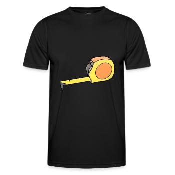 Tape measure / measuring tape - Men's Functional T-Shirt - black - Front - AI Model Male 178 dark (178cm)