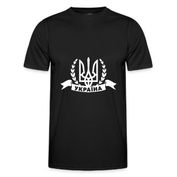 Kyrillisch Wappen Geschenk Ukraine Ukrainer - Männer Funktions-T-Shirt - Schwarz - Vorne - AI Model Male 178 dark (178cm)