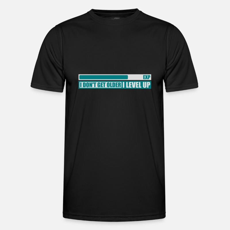 get older level up - Männer Funktions-T-Shirt - Schwarz