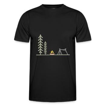 Outdoor camping - Men's Functional T-Shirt - black - Front - AI Model Male 178 dark (178cm)