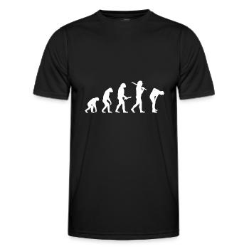 Evolution Back Pain Fun Funny IT Home Office - T-shirt sport Homme - noir - Devant - AI Model Male 178 dark (178cm)