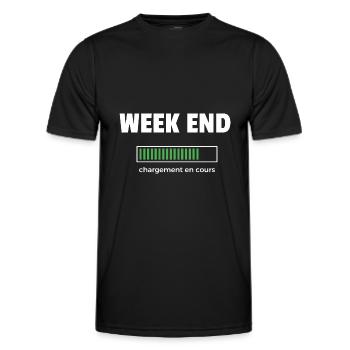week end - T-shirt sport Homme - noir - Devant - AI Model Male 178 dark (178cm)