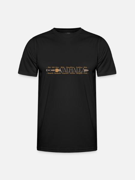 Valhalla - Winkinger - Épée et Valkyries - T-shirt sport Homme - noir