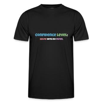 Confidence Level - Men's Functional T-Shirt - black - Front - AI Model Male 178 dark (178cm)