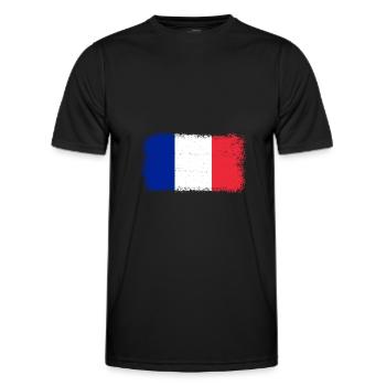 France france flag - Men's Functional T-Shirt - black - Front - AI Model Male 178 dark (178cm)