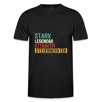 STARK LEGENDÄR ATTRAKTIV STEUERBERATER - Männer Funktions-T-Shirt - Schwarz - Vorne - AI Model Male 178 dark (178cm)