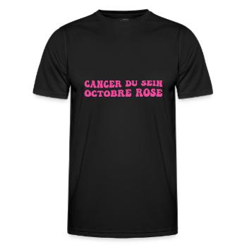 Cancer du Sein octobre rose - T-shirt sport Homme - noir - Devant - AI Model Male 178 dark (178cm)