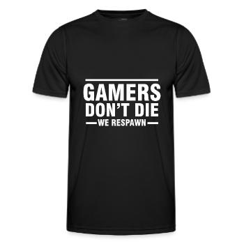 Gamer sterben nicht - Männer Funktions-T-Shirt - Schwarz - Vorne - AI Model Male 178 dark (178cm)