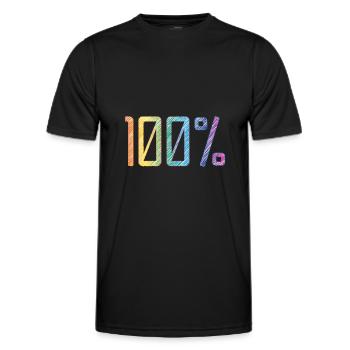 100 % - T-shirt sport Homme - noir - Devant - AI Model Male 178 dark (178cm)