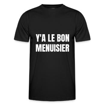 y a le bon menuisier - T-shirt sport Homme - noir - Devant - AI Model Male 178 dark (178cm)