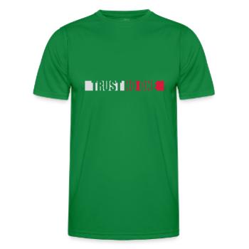 trust no one quote - Men's Functional T-Shirt - kelly green - Front - AI Model Male 178 dark (178cm)