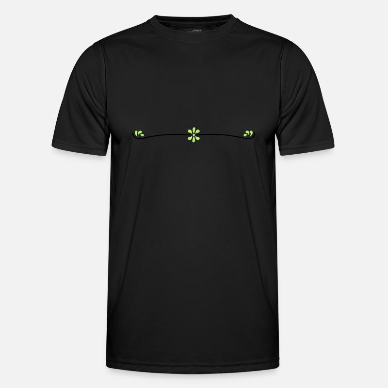 Blumenranke - Männer Funktions-T-Shirt - Schwarz
