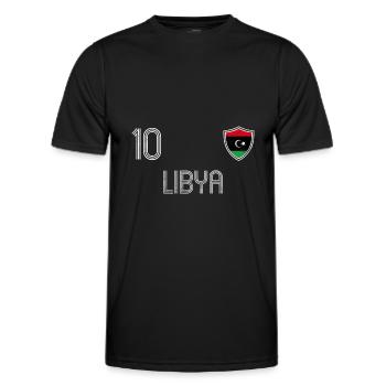 Libyen Fußball Mannschaft - Männer Funktions-T-Shirt - Schwarz - Vorne - AI Model Male 178 dark (178cm)