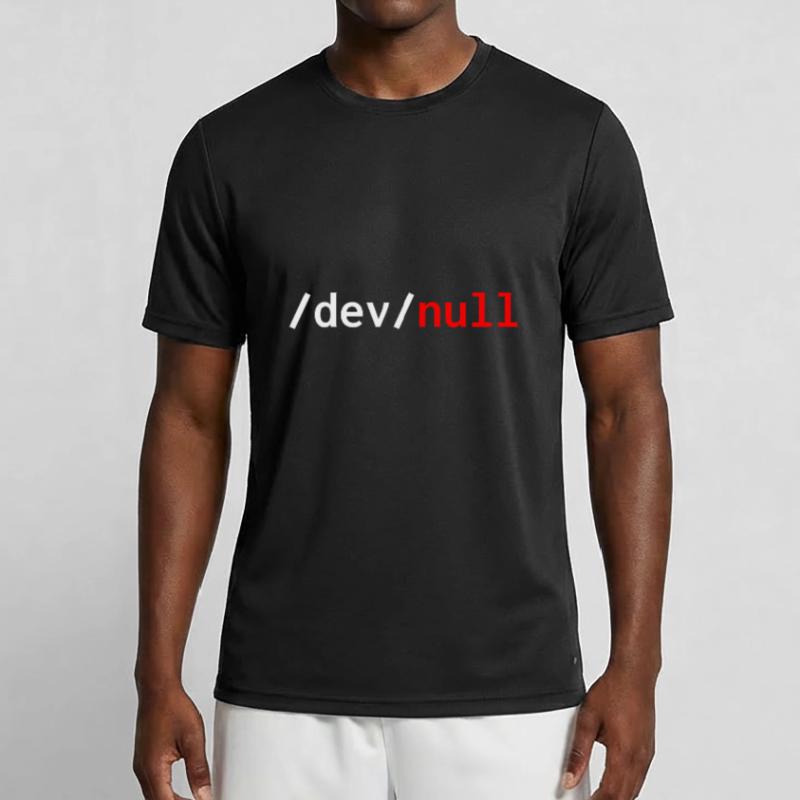 Dev null red web developer humor funny Men's Functional T-Shirt