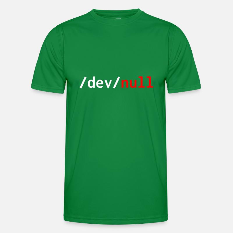 Dev null red web developer humor funny Men's Functional T-Shirt