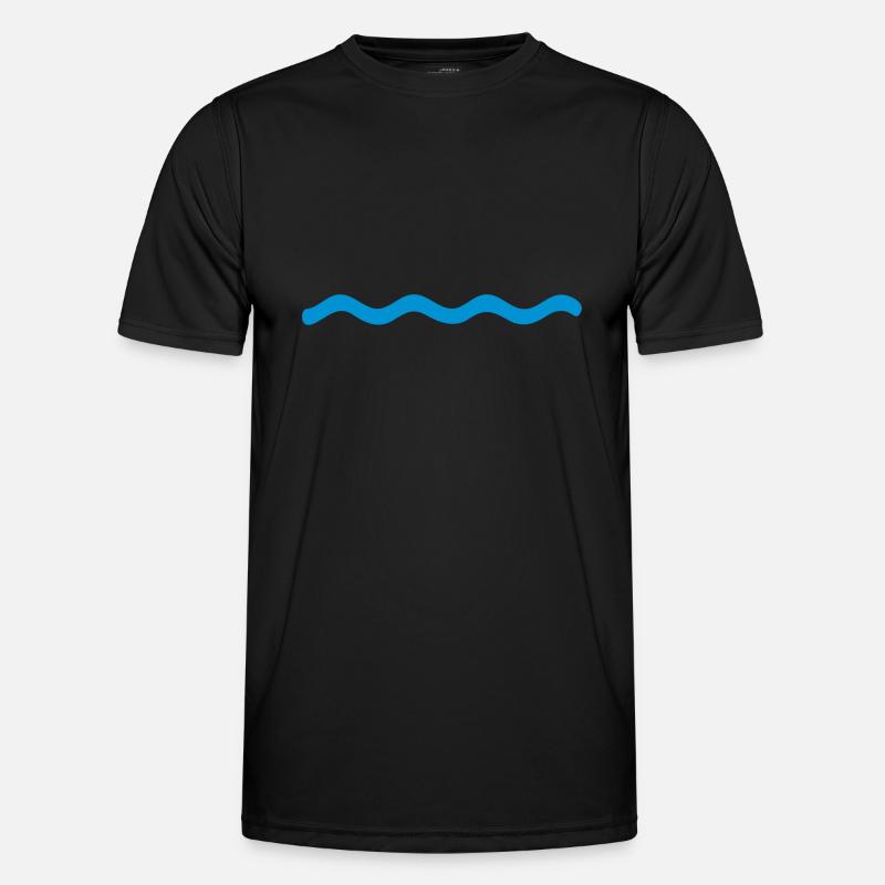 Wellen - Männer Funktions-T-Shirt - Schwarz