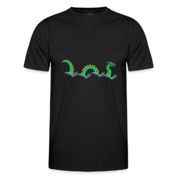 Nessie Lochness T-Shirt - T-shirt sport Homme - noir - Devant - AI Model Male 178 dark (178cm)