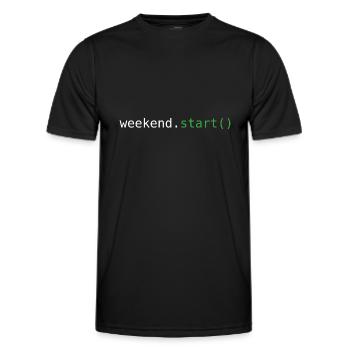 Start ins Wochenende - Männer Funktions-T-Shirt - Schwarz - Vorne - AI Model Male 178 dark (178cm)