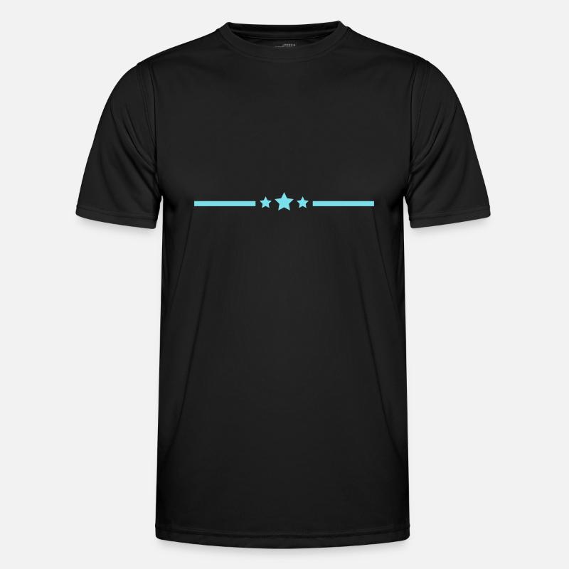 linie sterne - Männer Funktions-T-Shirt - Schwarz