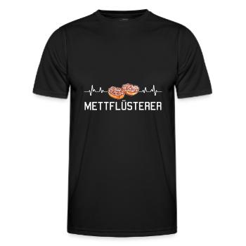 Mettbrötchen Mett Flüsterer Herzschlag Hackepeter - Männer Funktions-T-Shirt - Schwarz - Vorne - AI Model Male 178 dark (178cm)