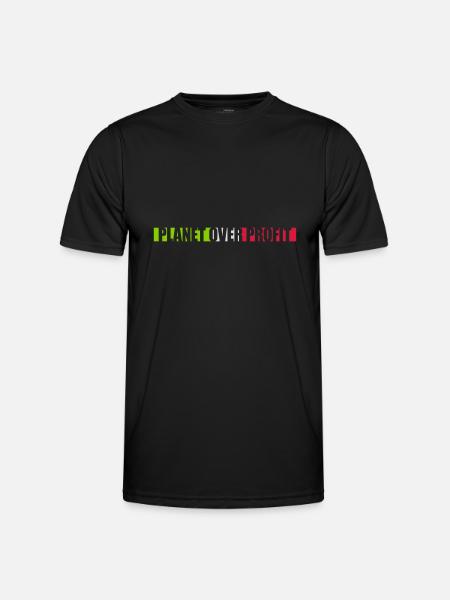 planet over profit quote - Men's Functional T-Shirt - black