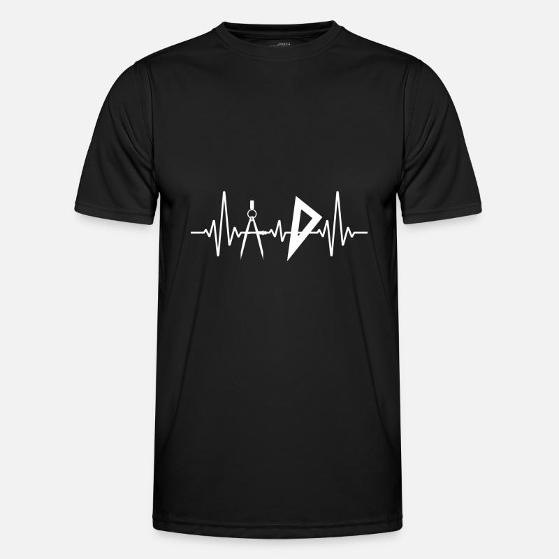 Architect heartbeat - Men's Functional T-Shirt - black