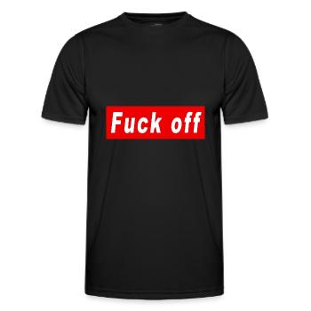Fuck off logo - T-shirt sport Homme - noir - Devant - AI Model Male 178 dark (178cm)