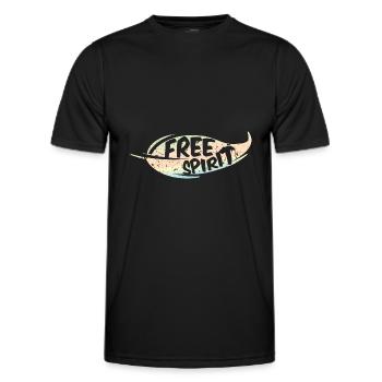 Free Spirit / - Männer Funktions-T-Shirt - Schwarz - Vorne - AI Model Male 178 dark (178cm)