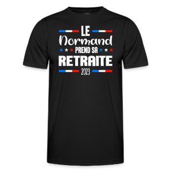 Le normand prend sa retraite grand-père maillot - T-shirt sport Homme - noir - Devant - AI Model Male 178 dark (178cm)