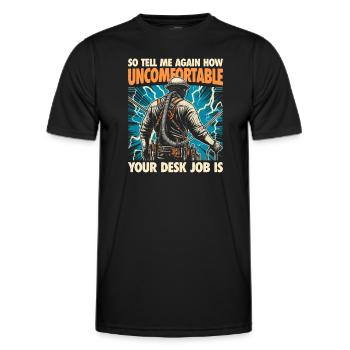 Electrician on the mast - your way to becoming an electricity professional! - Men's Functional T-Shirt - black - Front - AI Model Male 178 dark (178cm)