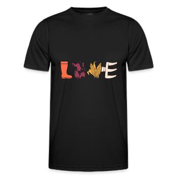 Love paysan cadeau de la vie rurale - T-shirt sport Homme - noir - Devant - AI Model Male 178 dark (178cm)