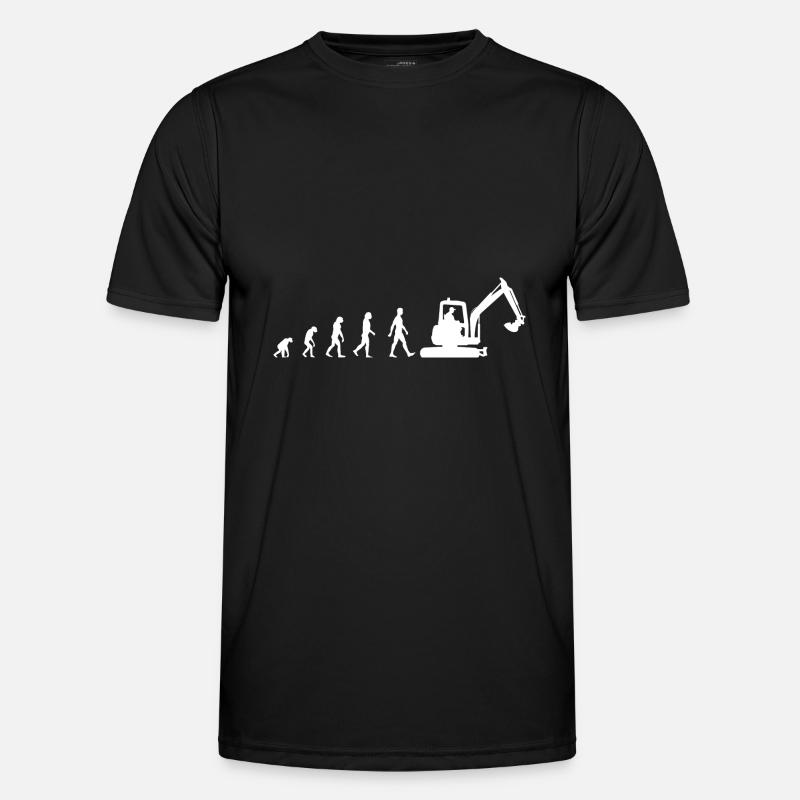 Evolution Exkavator silhouette cadeau pelle - T-shirt sport Homme - noir