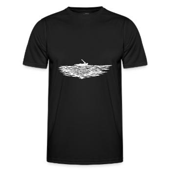 Swimming Swimmers Swimming pool Outdoor pool Swimmer - Men's Functional T-Shirt - black - Front - AI Model Male 178 dark (178cm)